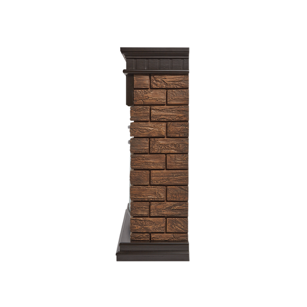 Портал камина Bricks Wood 25 камень темный, шпон венге